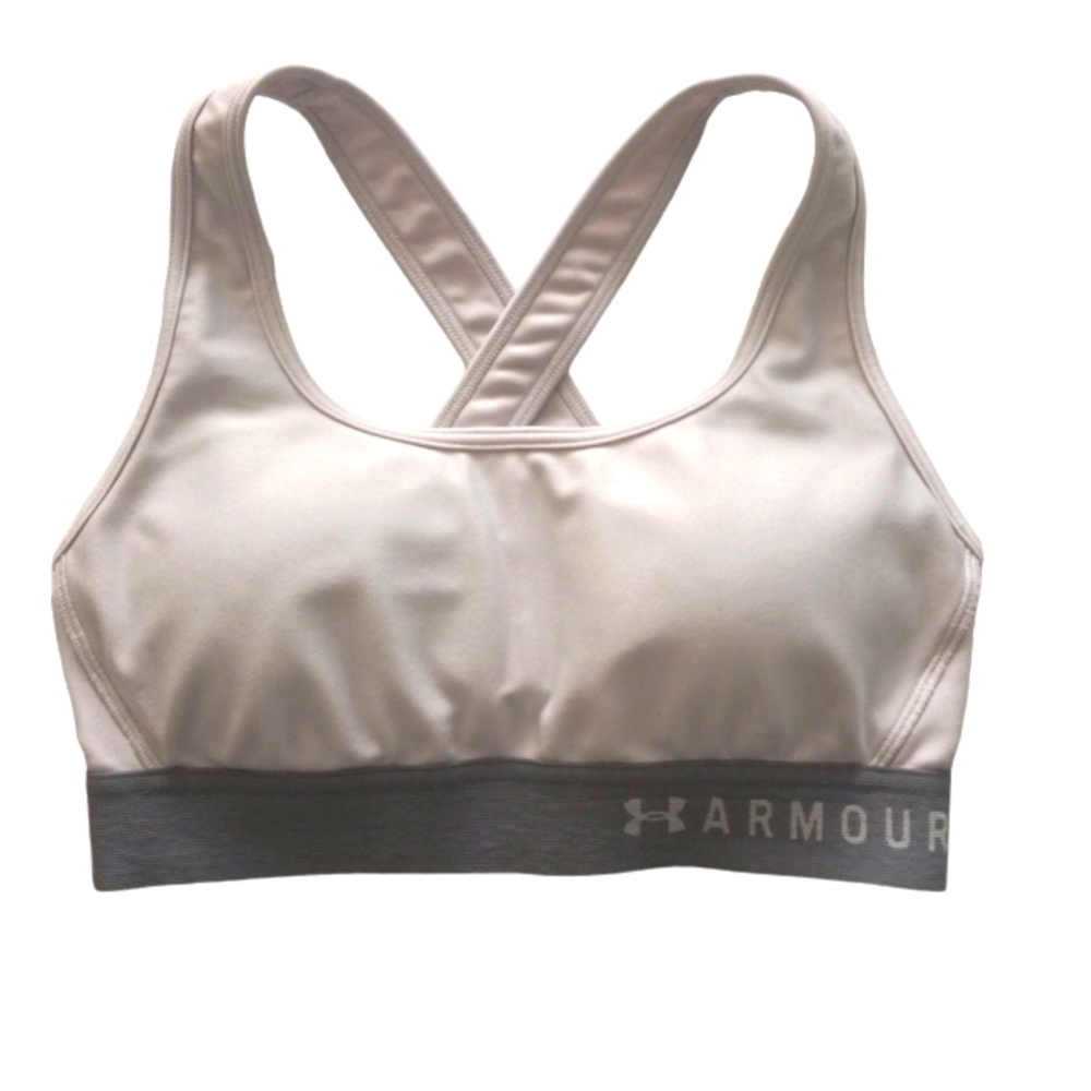 Under Armour size S sports bra off white & gray removable pads